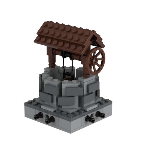 Buildmoc 33504 Rural Retro Water Well Village Street View Water Drawing Module Building Blocks Toys Children's Christmas Gifts