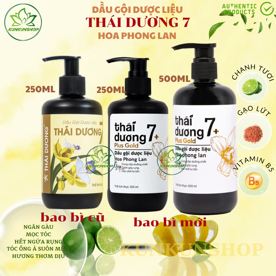 ✔️Chính Hãng✔️ Dầu Gội Giảm Gàu 7 Plus gold Thái Dương Chai 250ml - Sao Thái Dương Dòng Cải Tiến
