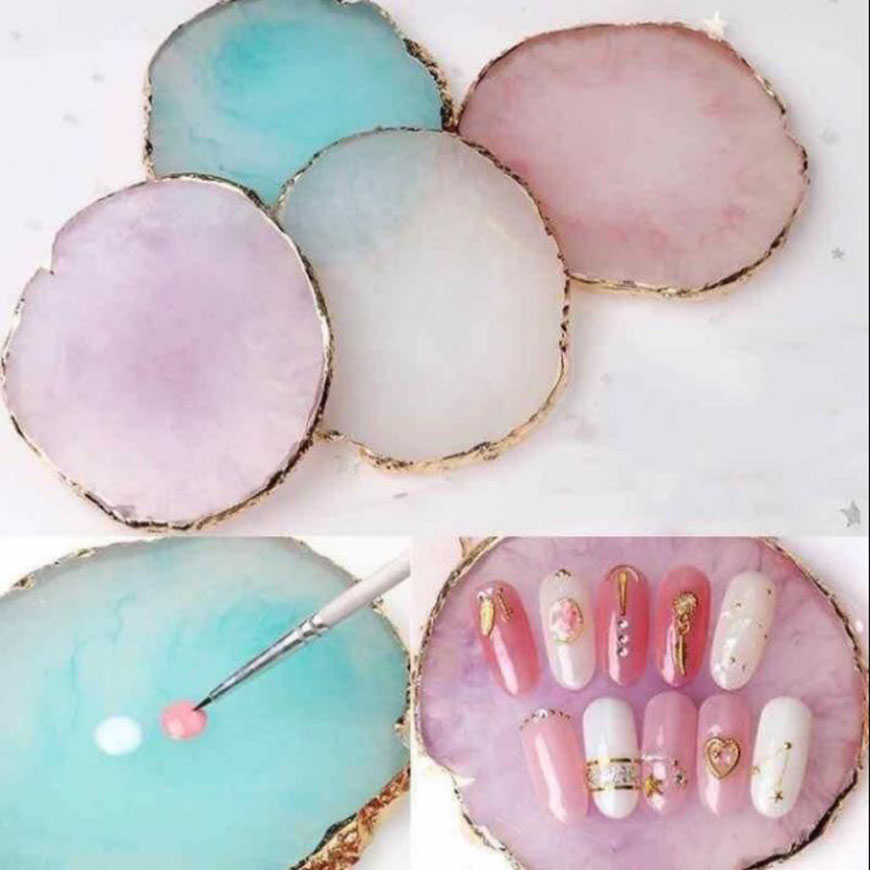 Miếng đá pha sơn gel chụp ảnh móng nail - Đá cẩm thạch pha sơn gel Đá tán màu gel vẽ chụp mẫu nail nhiều màu