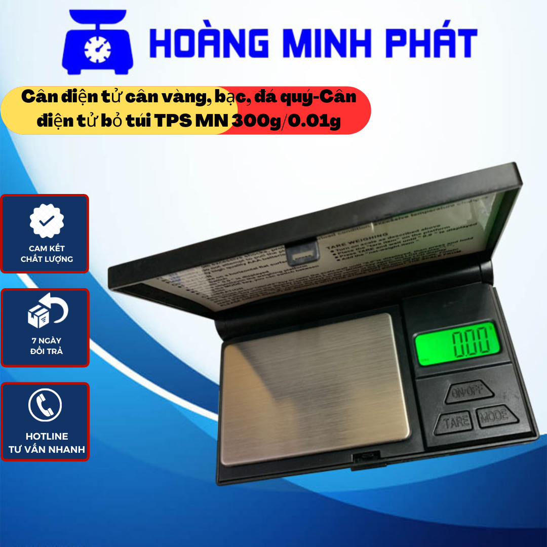 Cân điện tử tiểu ly mini nhỏ gọn bỏ túi chính xác cao cấp, cân vàng bạc tps-mn 300g 0.01g