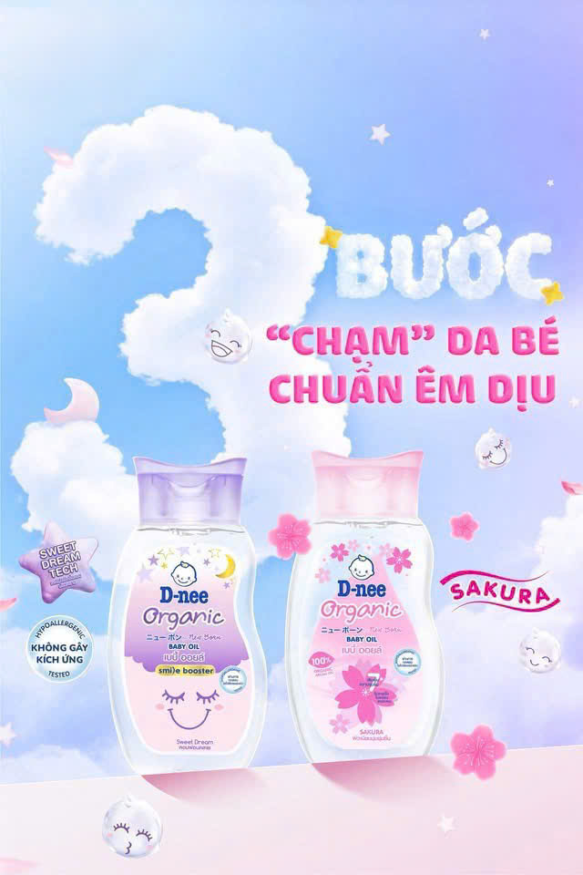 Dnee Dầu dưỡng da hữu cơ Baby Oil Dnee – 200ml