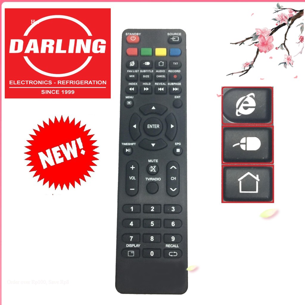 Remote điều khiển tivi darling smart mẫu 2