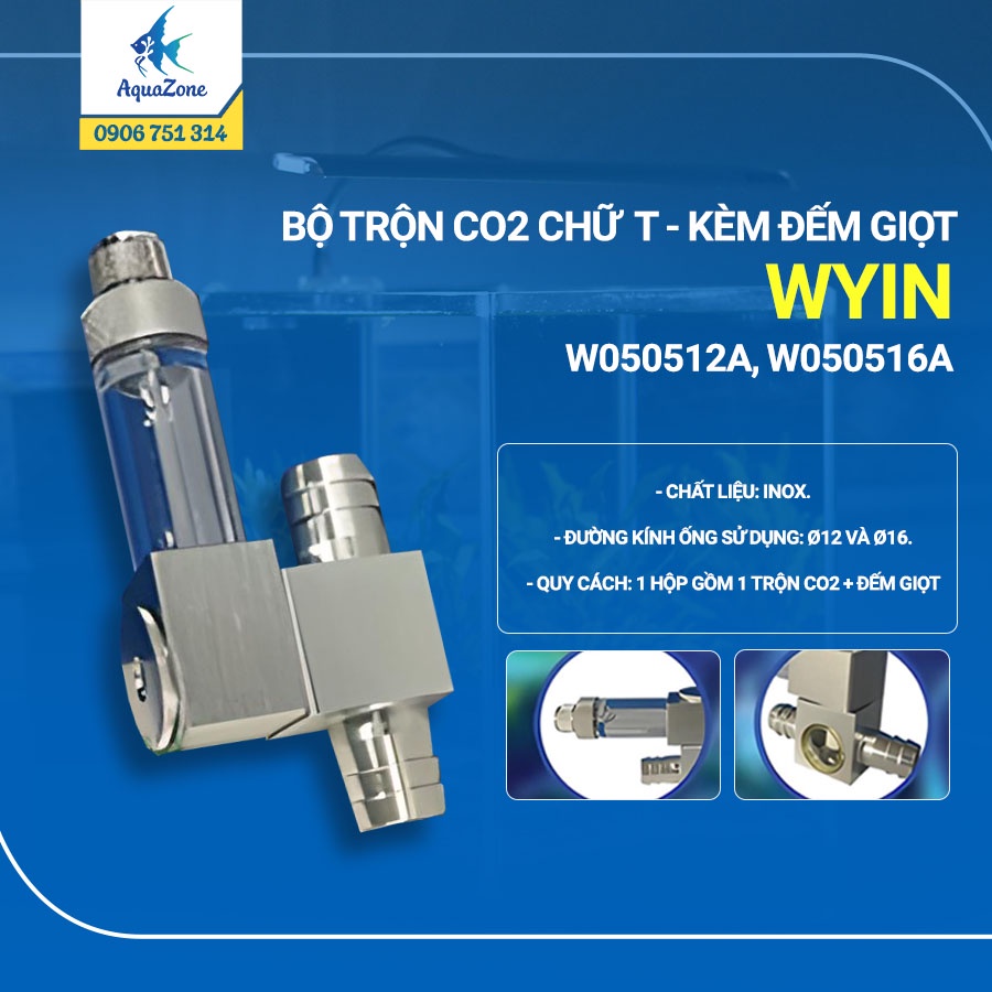Bộ trộn CO2 chữ T Wyin kèm đếm giọt