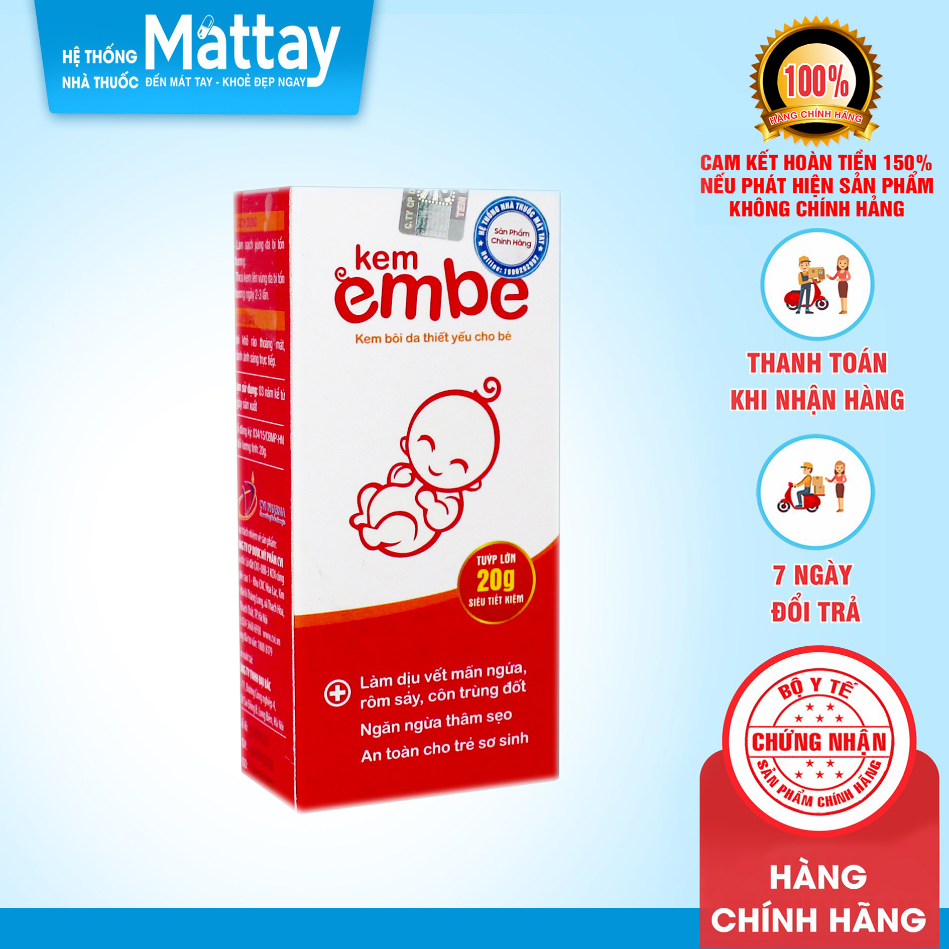 Kem Em Bé New ( Màu Hồng ) - Tuýp 20g - Làm Dịu Vết Mẩn Ngứa, Rôm Sảy, Muỗi Đốt ( An Toàn Cho Trẻ Sơ Sinh )