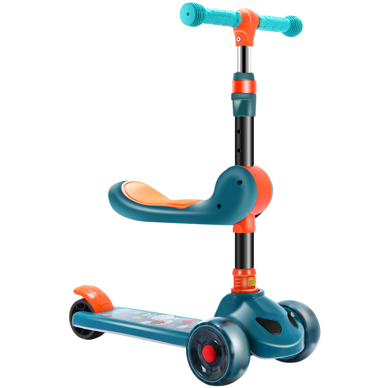 Xe Trượt Scooter Cho bé, Xe Scooter Cho Bé MẪU MỚI, CÓ GHẾ NGỒI,  Bánh Xe Phát Sáng, Mắt Trước Cải Tiến, Chịu Va Đập