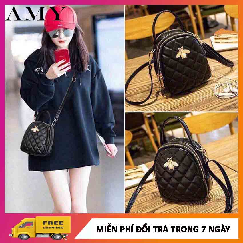 Balo ong thời trang, balo đi học, balo đi chơi 3 ngăn khóa trần trám siêu hot - amy store
