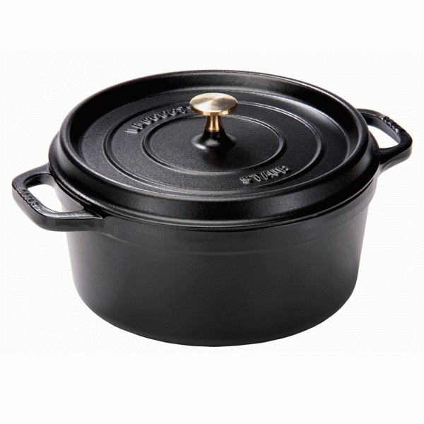 Nồi gang tròn staub cocotte blk 24cm - 3,7l màu đen