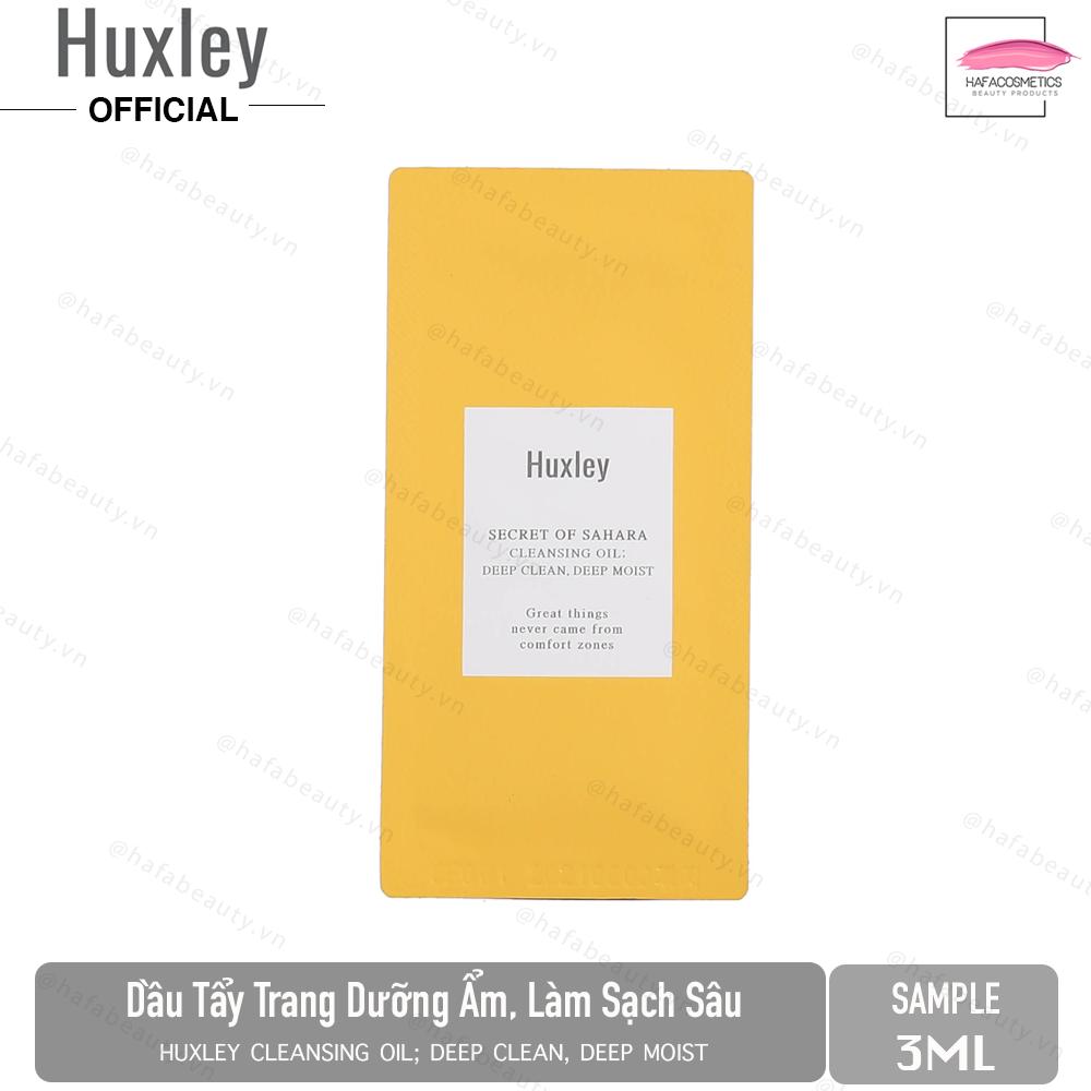 Dầu tẩy trang làm sạch sâu dưỡng ẩm da Huxley Cleansing Oil Deep Clean Deep Moist 3ml