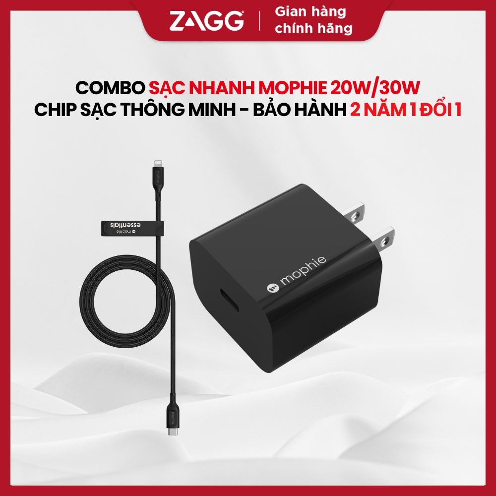 Combo sạc nhanh Mophie Power Delivery 20W dành cho iPhone/iPad
