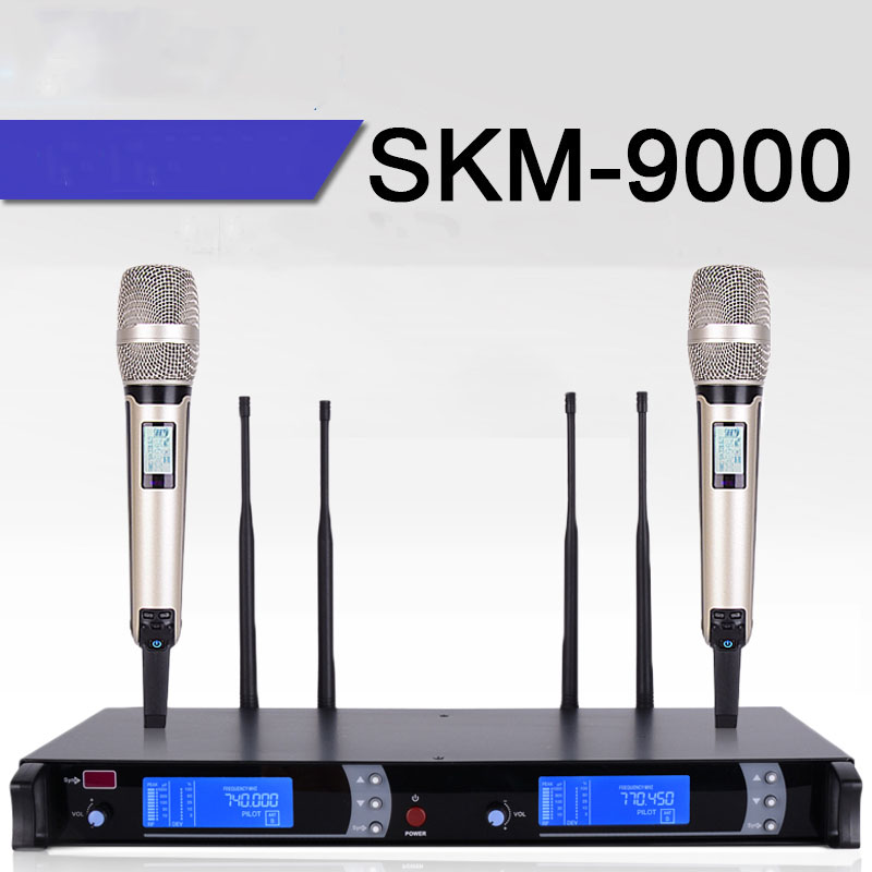 Dàn âm thanh sân khấu karaoke tại nhà chuyên nghiệp-micro không dây sennheiser skm 9000 4 râu cao cấp-đường truyền ổn định, âm thanh sống động chân thực chống rè chống hú cực tốt.