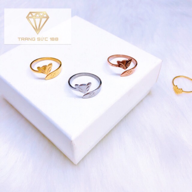[HCM]Nhẫn titan ko đen hồ ly sản phẩm có thiết kế sang trọng quý phái hợp thời trang dễ dàng kết hợp với nhiều trang phục khác nhau