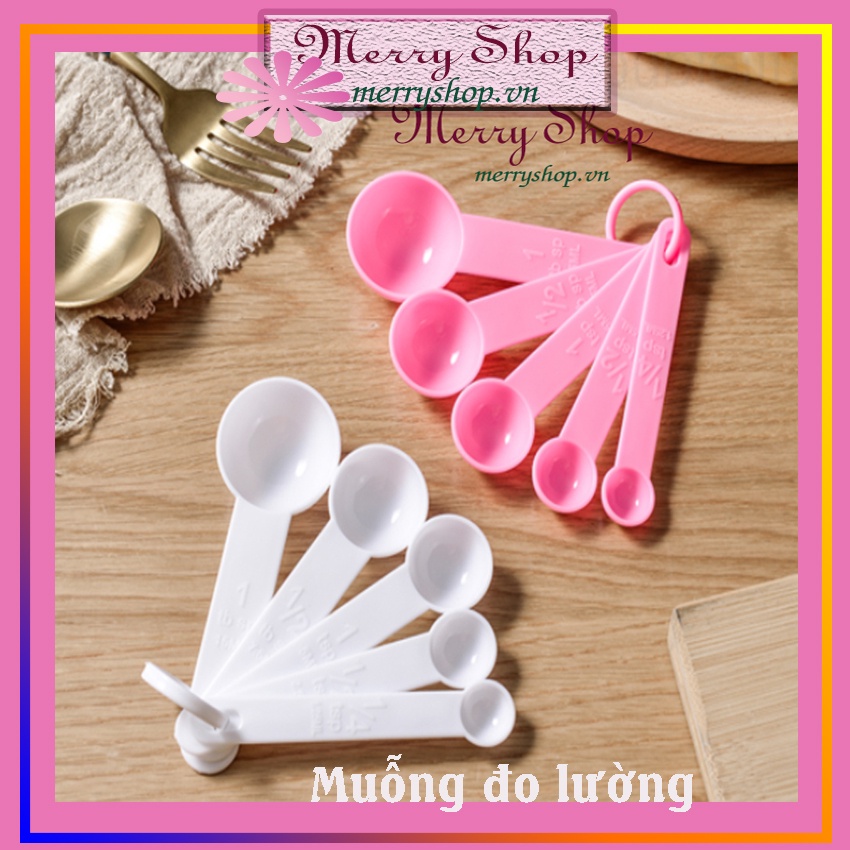 Muỗng Đong Định Lượng Nhựa (MS 505) 5 Thìa Đong Định Lương Dung Dịch, Muỗng Đong Gia Vị Nhà Bếp, Làm Bánh - Merry Shop