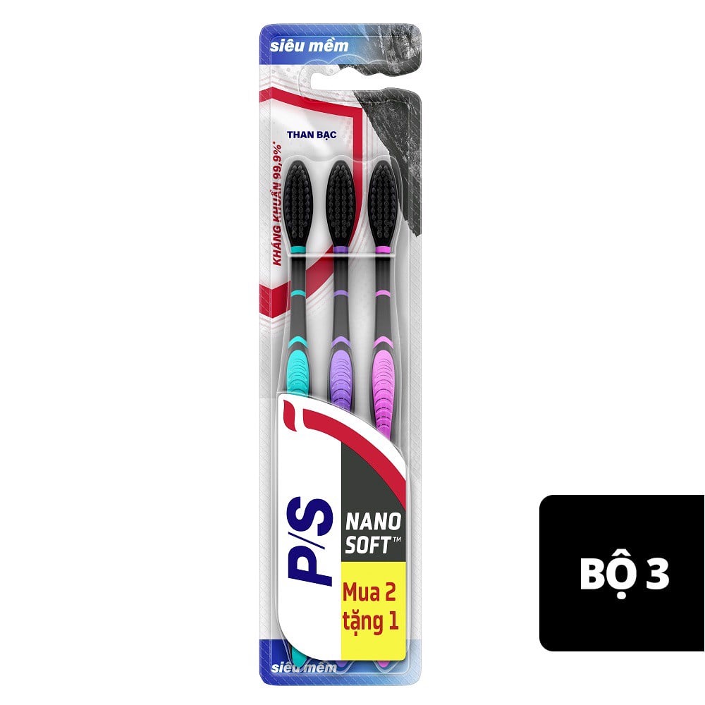 Bàn chải đánh răng P/S than bạc kháng khuẩn 99.9%