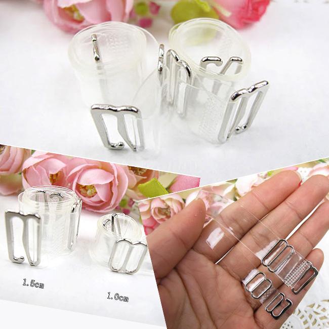 2 sợi (1 cặp) dây áo ngực trong suốt Hàn Quốc bản vừa 1cm - loại tốt bền chắc khoen kim loại- HIN Fashion P06