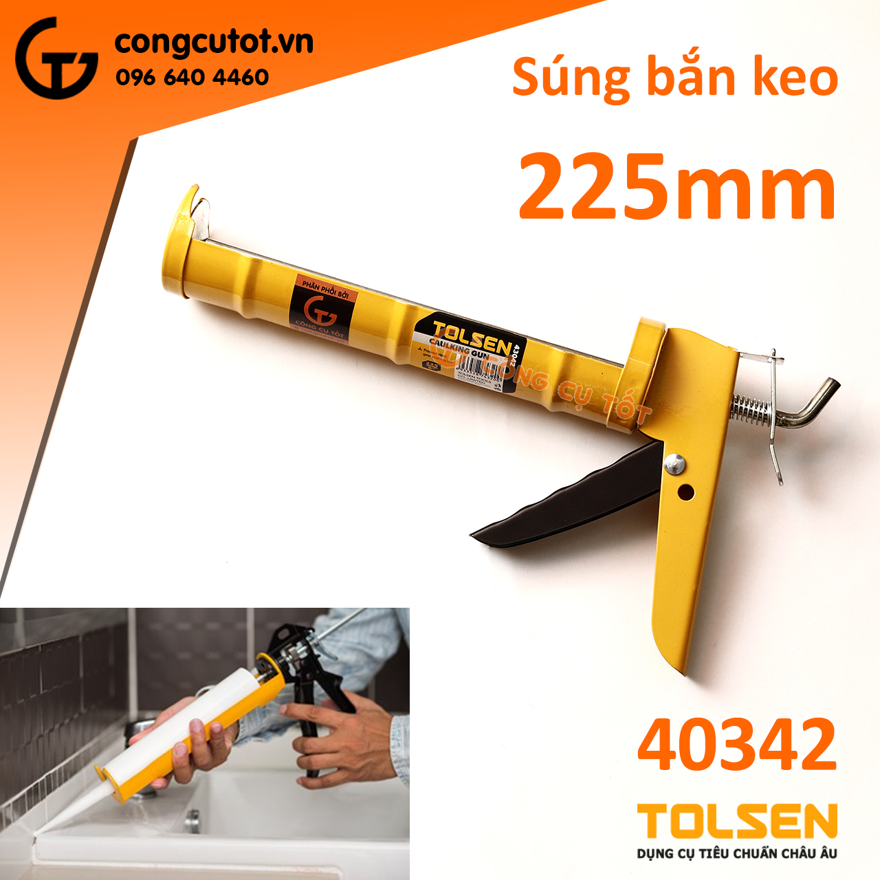 Súng bắn keo silicon tolsen 43042 225mm