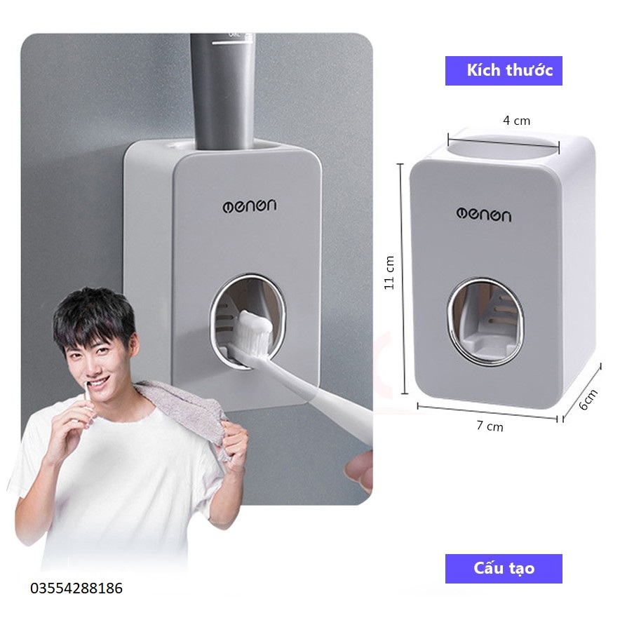 Kệ Nhà Tắm Thông Minh OUSUWO Dán Tường Kèm Cốc Cao Cấp, Giá treo bàn chải đánh răng + hộp nhả kem đánh răng tự động - OU