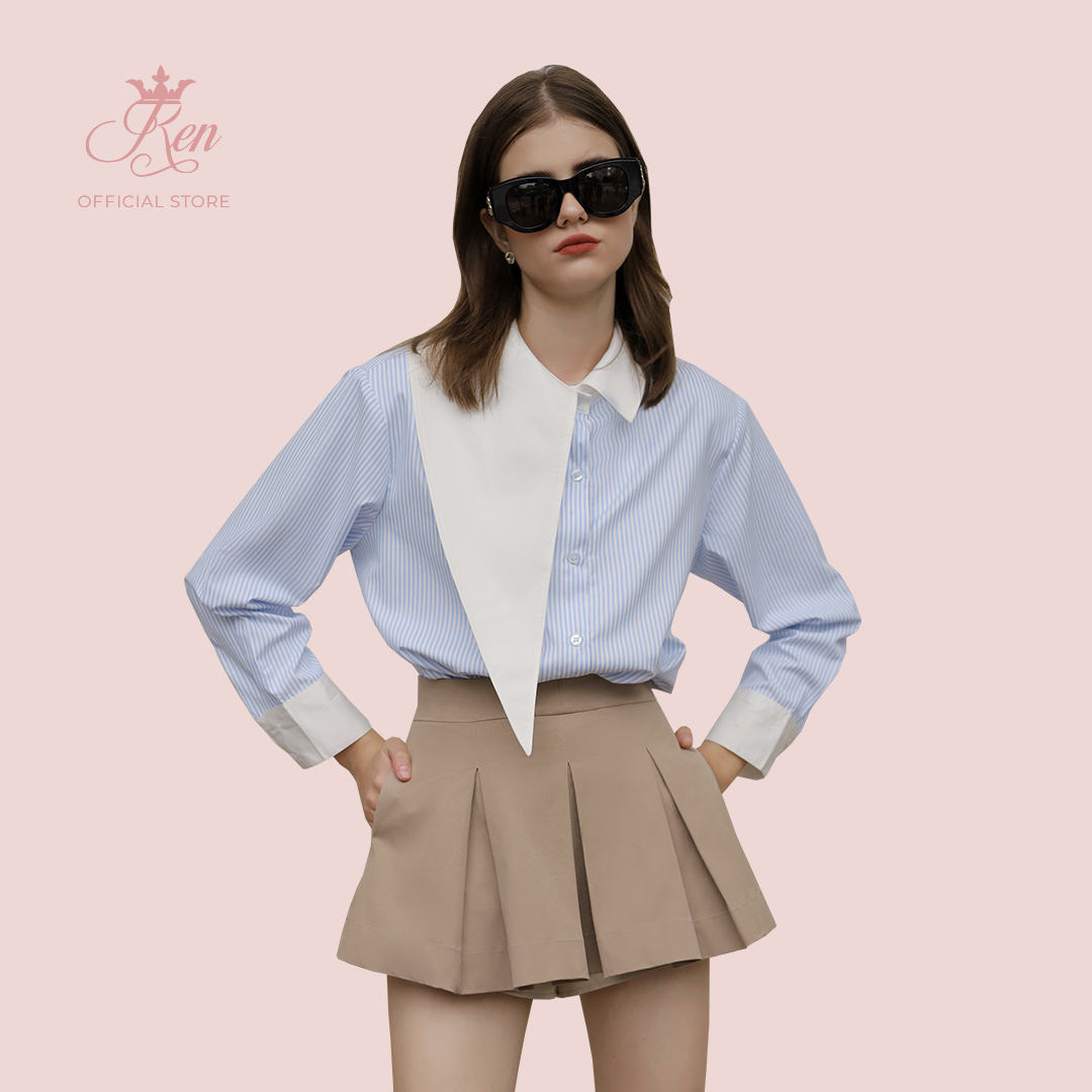 Ren by tee - chân váy quần kaki xếp li