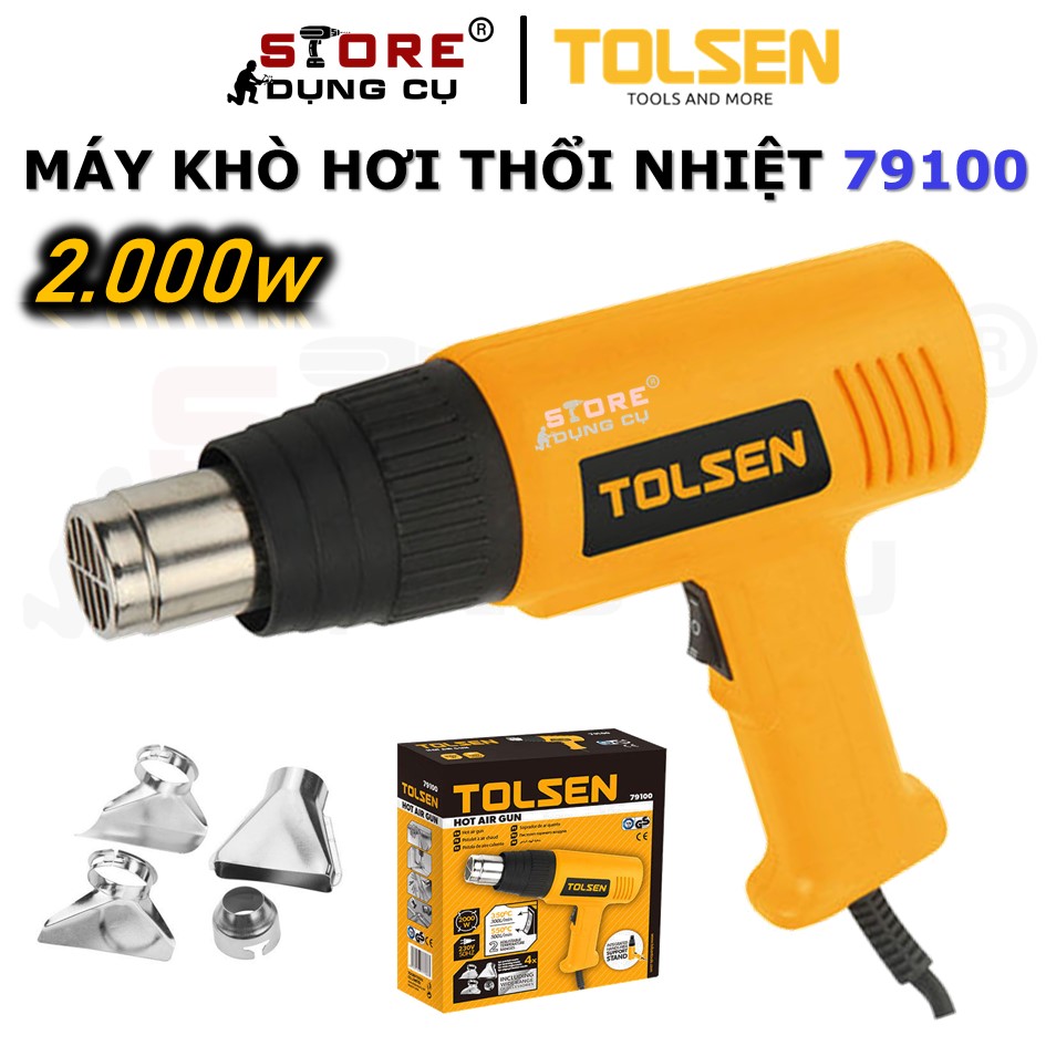 2000w máy khò nhiệt tolsen 79100 máy khò màng co , full phụ kiện dùng để dán decal, máy thổi hơi nóng