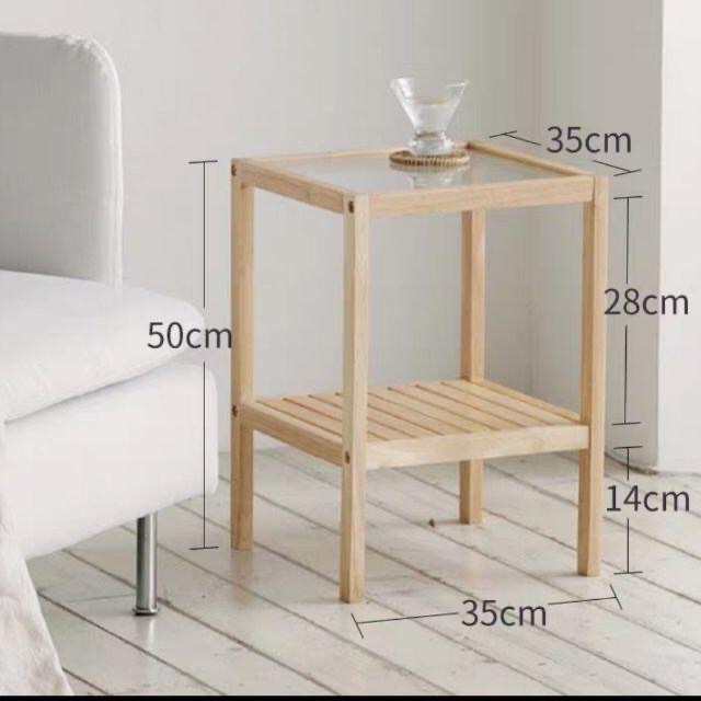 Kệ gỗ để đầu giường mặt kính