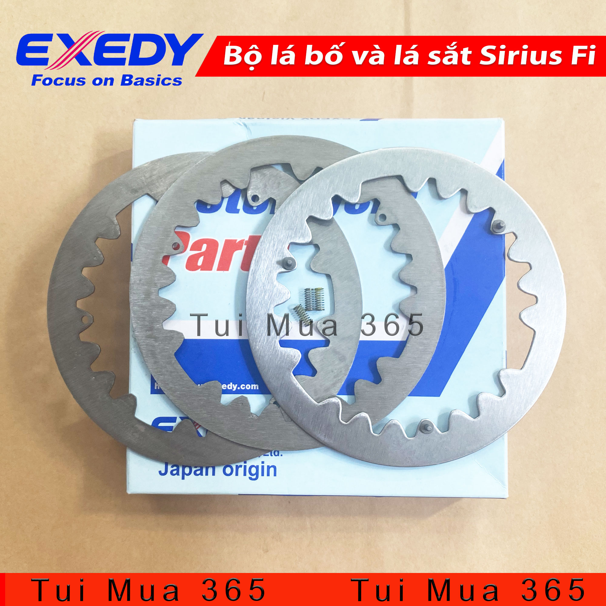 Bộ Lá côn sắt Yamaha Sirius Fi, Jupiter Fi đinh tán hàng Zin EXEDY