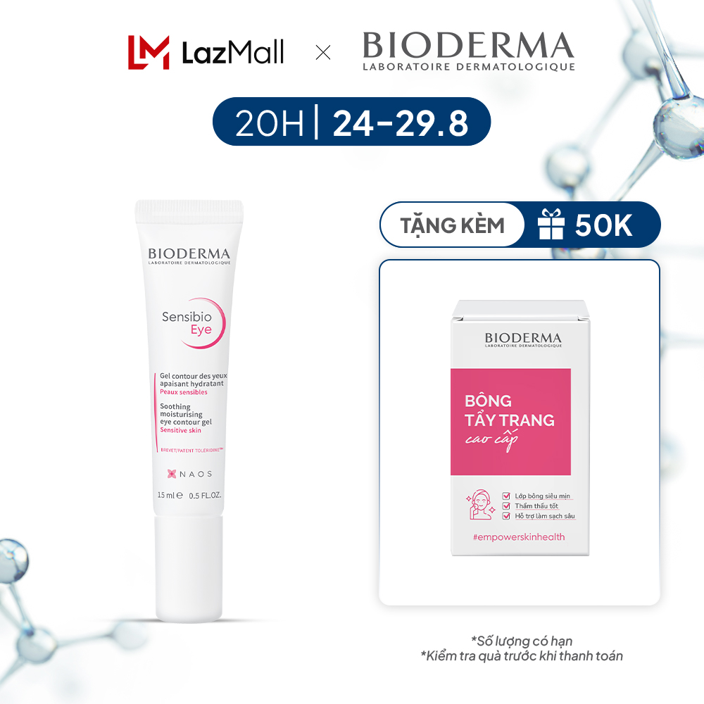 Kem dưỡng ẩm giảm bọng mắt cho da nhạy cảm Bioderma Sensibio Eye - 15ml