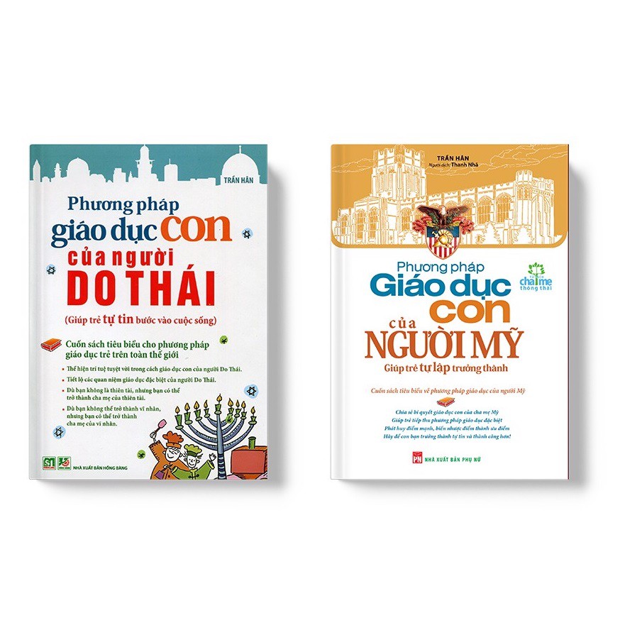 Sách - Combo Phương Pháp Giáo Dục Con Của Người Mỹ Và Người Do Thái - Mhbooks tặng bookmark