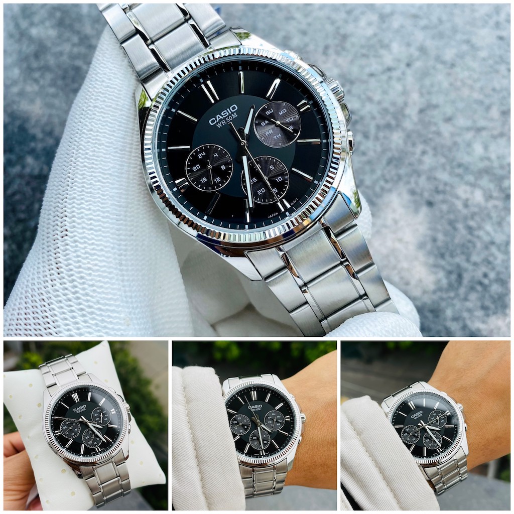 Đồng hồ nam Casio MPT 1375D dây kim loại sang trọng và thanh lịch