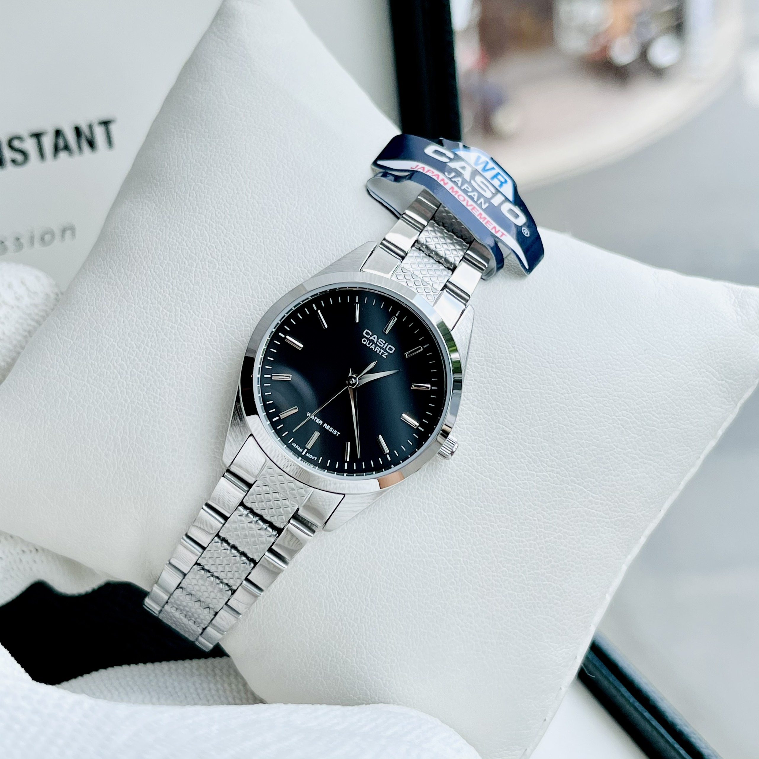 Đồng hồ nữ casio ltp 1274d-1a dây thép mặt đen size 22mm bảo hành 1 năm