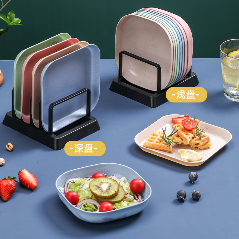 Hồng、màu xanh dương、màu xanh lá, đĩa rơm lúa mì, đĩa gia vị, đĩa nhựa PP, đĩa đựng trái cây, đĩa đựng trái cây gia đình