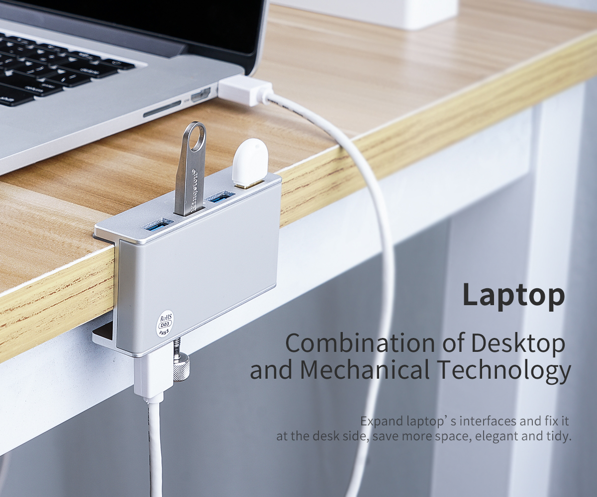 Orico mh4pu - hub chia 4 cổng usb 3.0 vỏ nhôm dạng kẹp cực tiện lợi