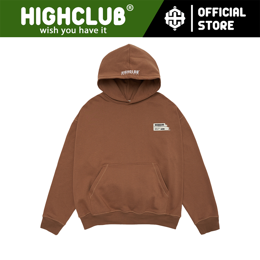 Áo hoodie highclub label - - màu nâu