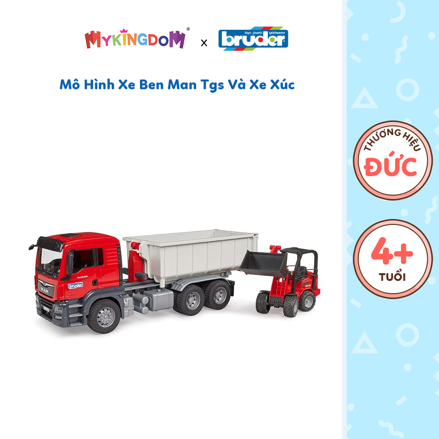 Đồ Chơi Mô Hình Tỷ Lệ 1:16 Xe Ben Man Tgs Và Xe Xúc Bruder BRU03767