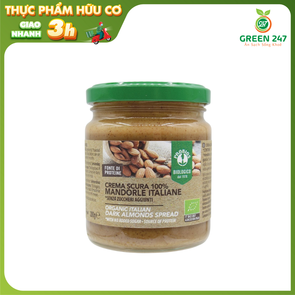 Bơ hạnh nhân hữu cơ Probios Green247 200g PVN317 chính hãng