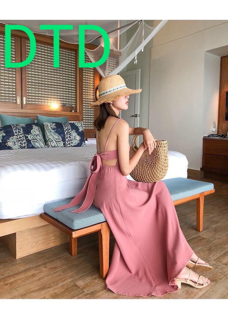 Đầm Maxi Voan 2 Dây Dài Dự Tiệc Hoặc Đi Biển ( CHẤT LIỆU VẢI VOAN) thời trang nữ DTD