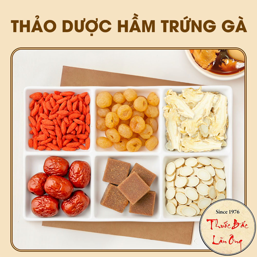 Gói hầm trứng gà thảo dược, set nguyên liệu hầm trứng gà mix đủ vị, hỗ trợ bồi bổ khí huyết - Lãn Ông