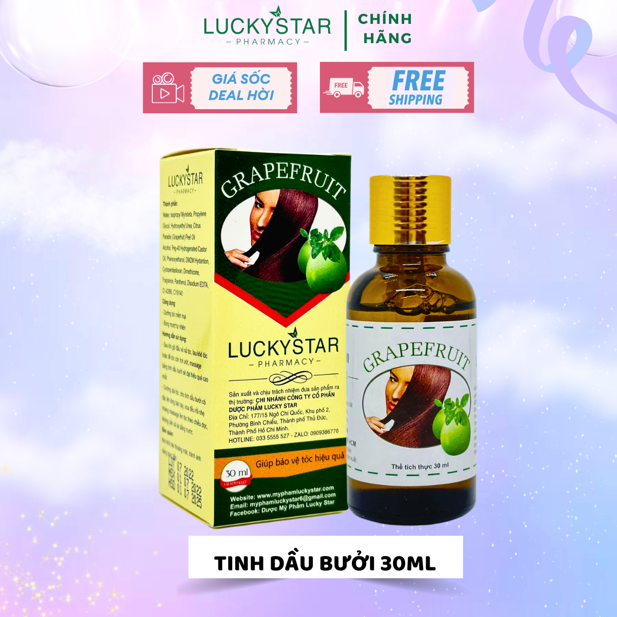 Tinh dầu bưởi lucky star 30ml