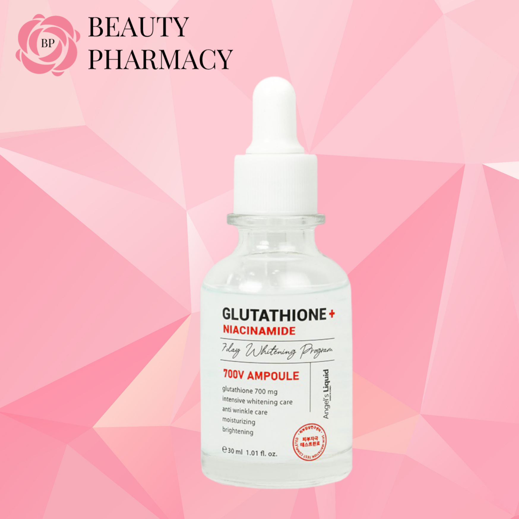 Huyết Thanh Truyền Trắng Điều Trị Thâm Nám Angel’s Liquid Niacinamide 5% + Glutathione 700mg V-Ampoule 30ml