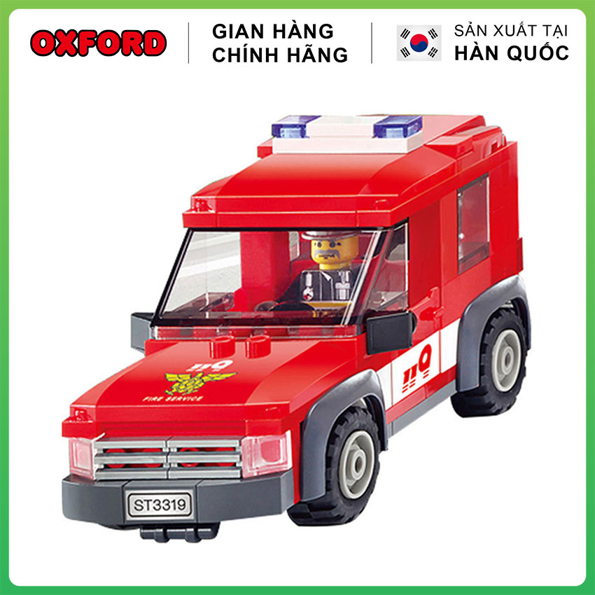 Đồ Chơi Xe Cứu Hỏa - Bộ Đồ Chơi Xếp Hình Lego Xe Còi Hú Oxford ST33329 gồm 131 Chi Tiết - Nhập Khẩu 100% - Nhựa Cao Cấp An Toàn Cho Bé từ 6 tuổi | Handskid
