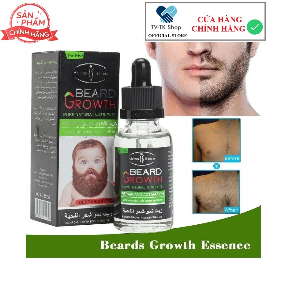 Serum Mọc Râu Beard Growth Aichun Beauty Dubai 30 ml – Giải Pháp Hiệu Quả Làm Kích Thích Máu Lưu Thông Cho Bạn 1 Hàm Râu Hoàn Hảo