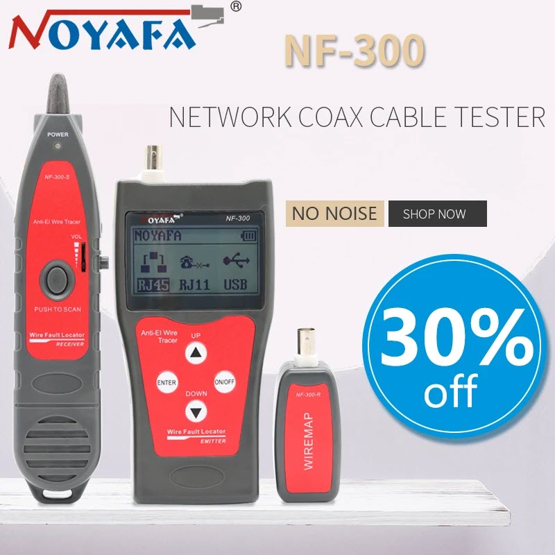 Máy test cáp mạng, cáp đồng trục, USB và điện thoại NOYAFA NF-300. Máy Dò Dây Âm Tường Noyafa NF300