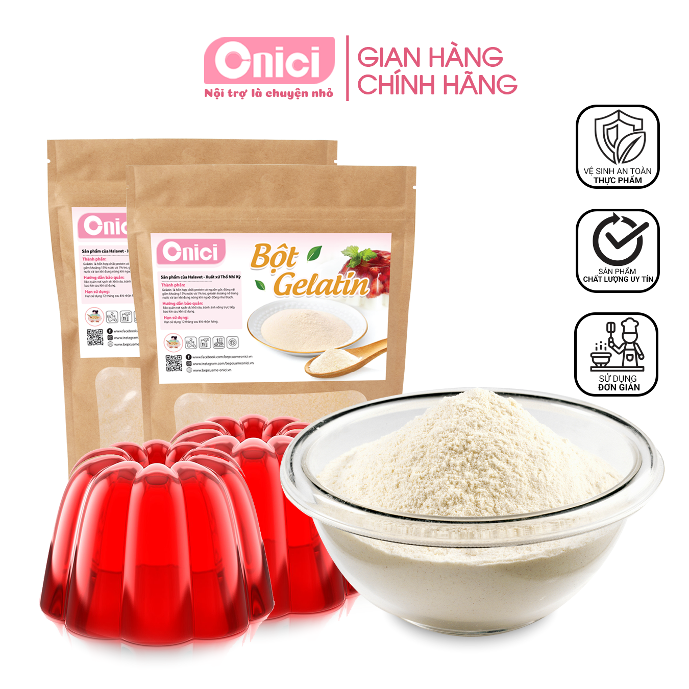 Bột gelatin ewald đức - làm chè khúc bạch bếp của mẹ - onici