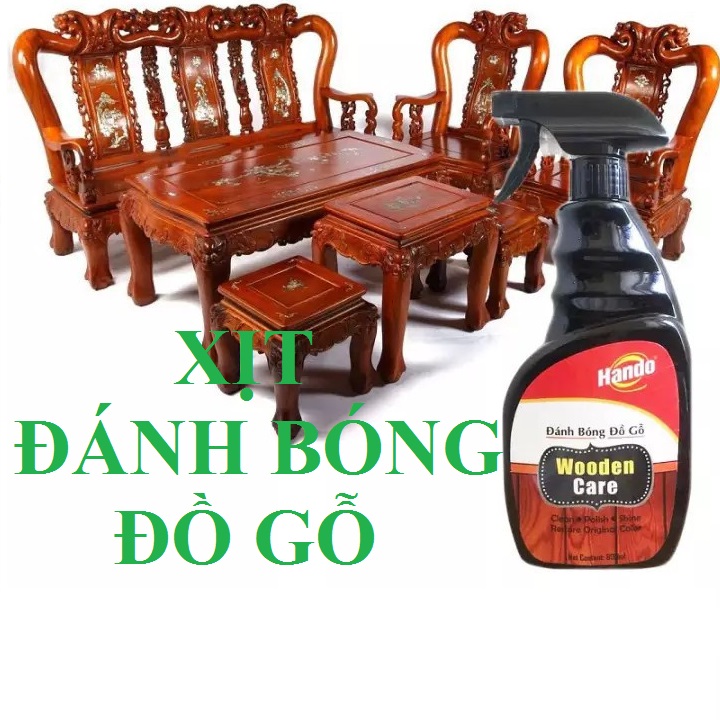 Chai xịt làm sạch và đánh bóng đồ gỗ Hando 600ml PNS889