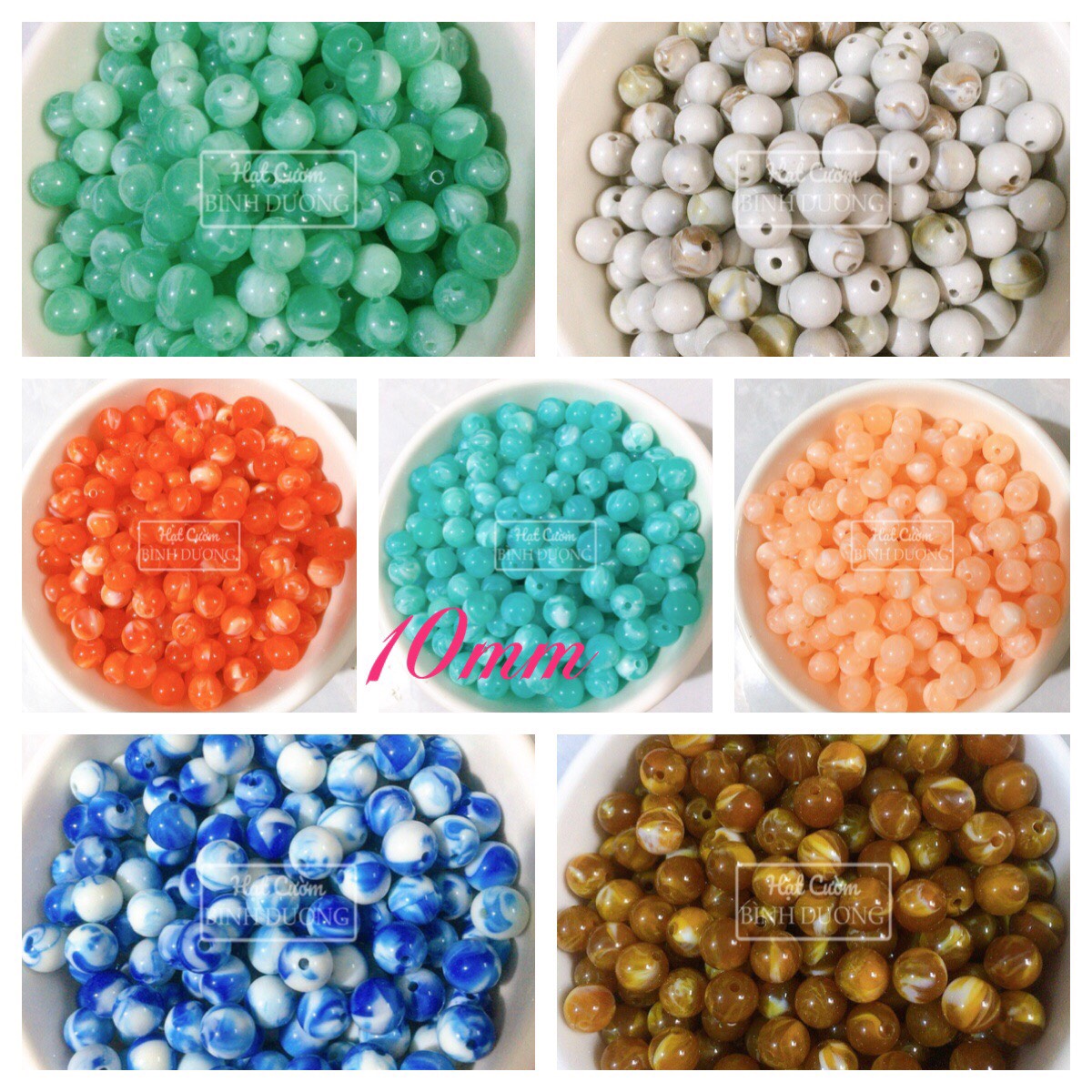 240 Hạt sâu chuỗi nhựa giả đá làm vòng tay màn cửa 10mm