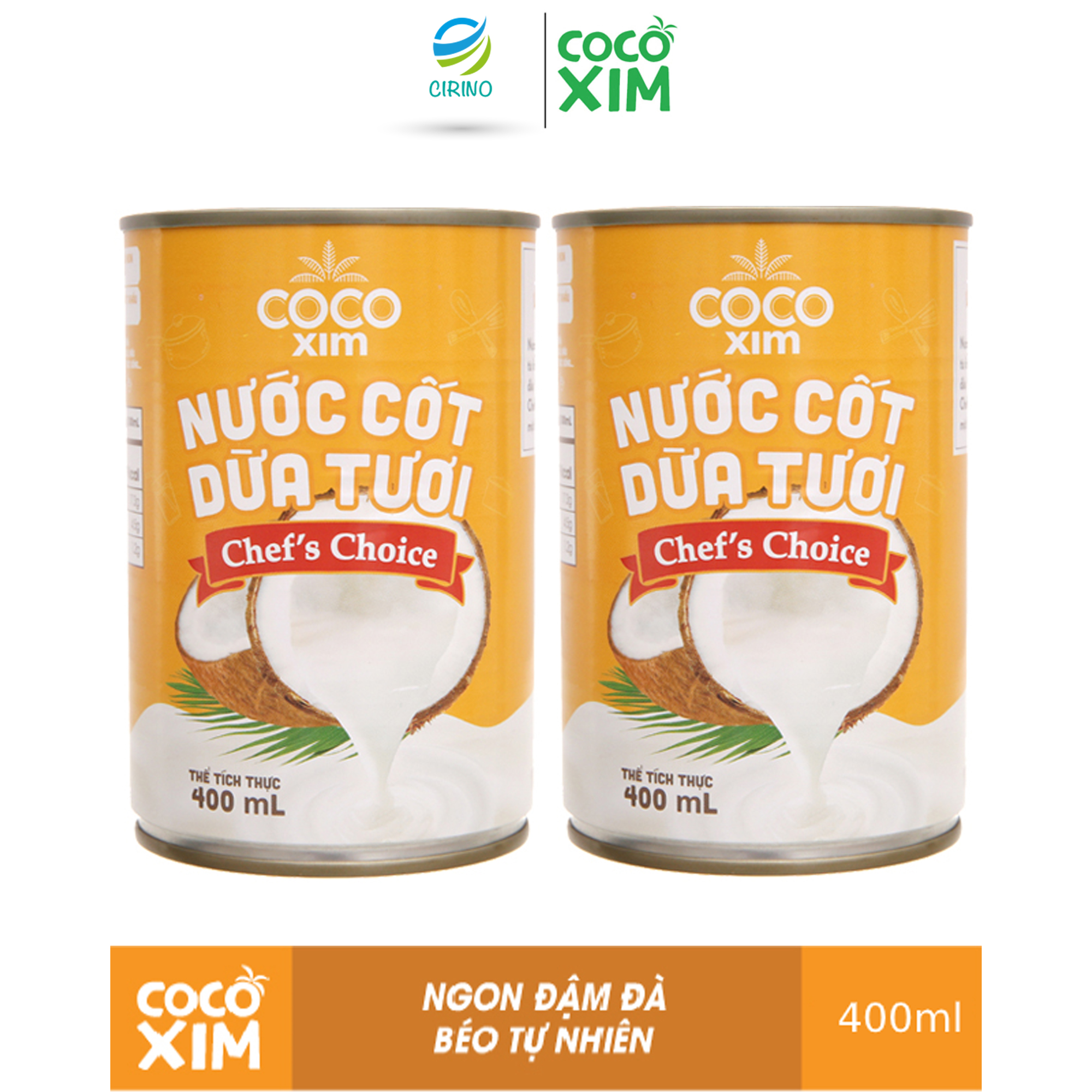 [TIỆN LỢI CHO MẸ ]Combo 02 Lon Nước cốt dừa Chefs choice Cocoxim dung tích 400ml - Đặc sánh đậm đà Béo Ngon hết cỡ - Có thể dùng liền - TT CIRINO