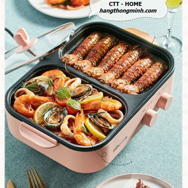 [HCM]NỒI LẨU ĐIỆN ĐA NĂNG 2 NGĂN TIỆN LỢI CHUẨN HÀNG XUẤT NHẬT - NỒI LẨU CHỐNG DÍNH CAO CẤP CÓ THỂ VỪA NƯỚNG VỪA NẤU LẨU TIỆN LỢI -  AN TOÀN KHI SỪ DỤNG