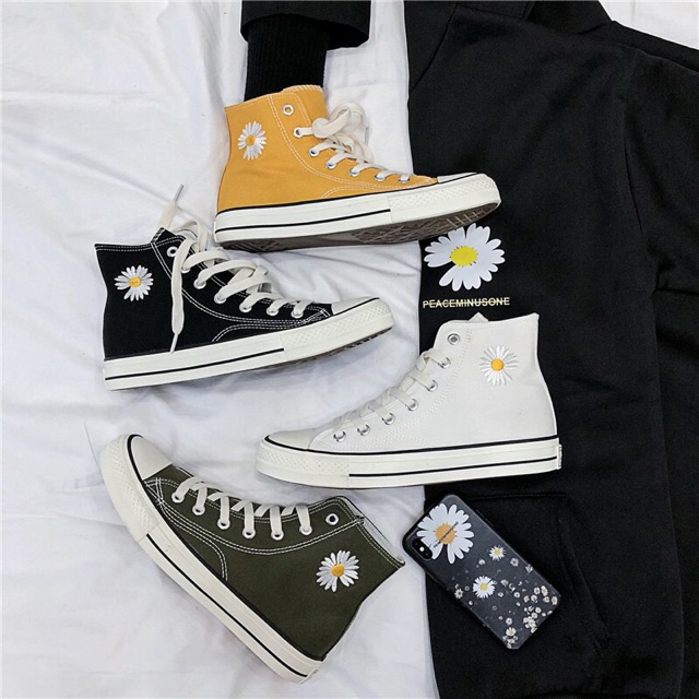 💖GIÀY SNEAKER NAM NỮ gía rẻ 💖Giày Thể Thao CV hoa cúc  Cổ cao + tặng kèm bộ dây giày