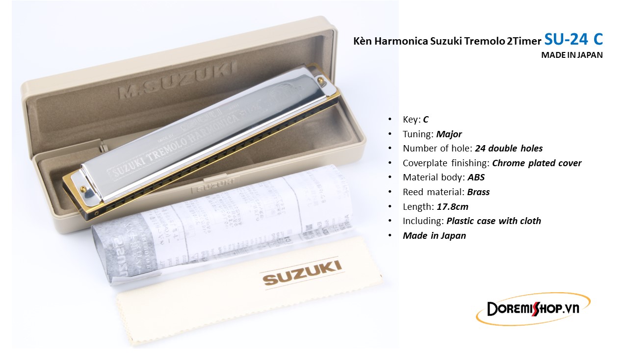 Kèn Harmonica Suzuki Tremolo 2Timer SU-24 SU-21SP-n key C