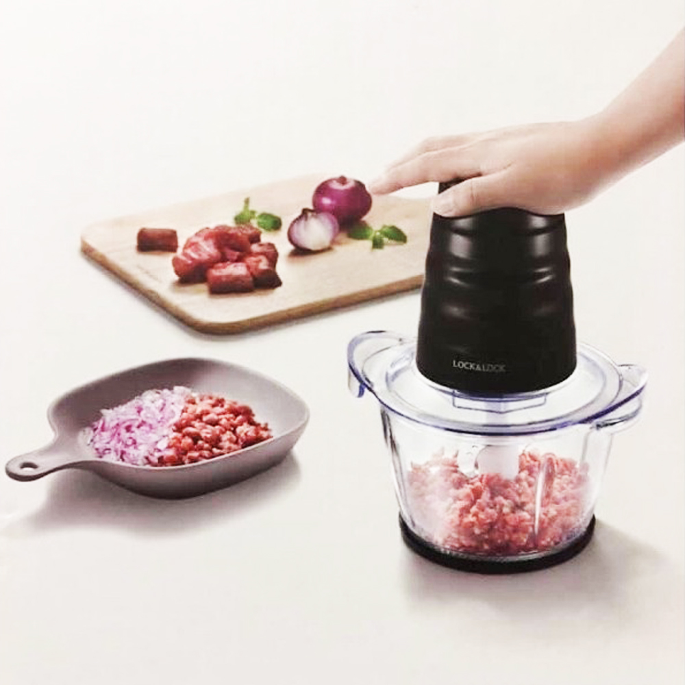 Máy xay thịt cối thủy tinh lock&lock meat chopper ejm156blk 1 lít
