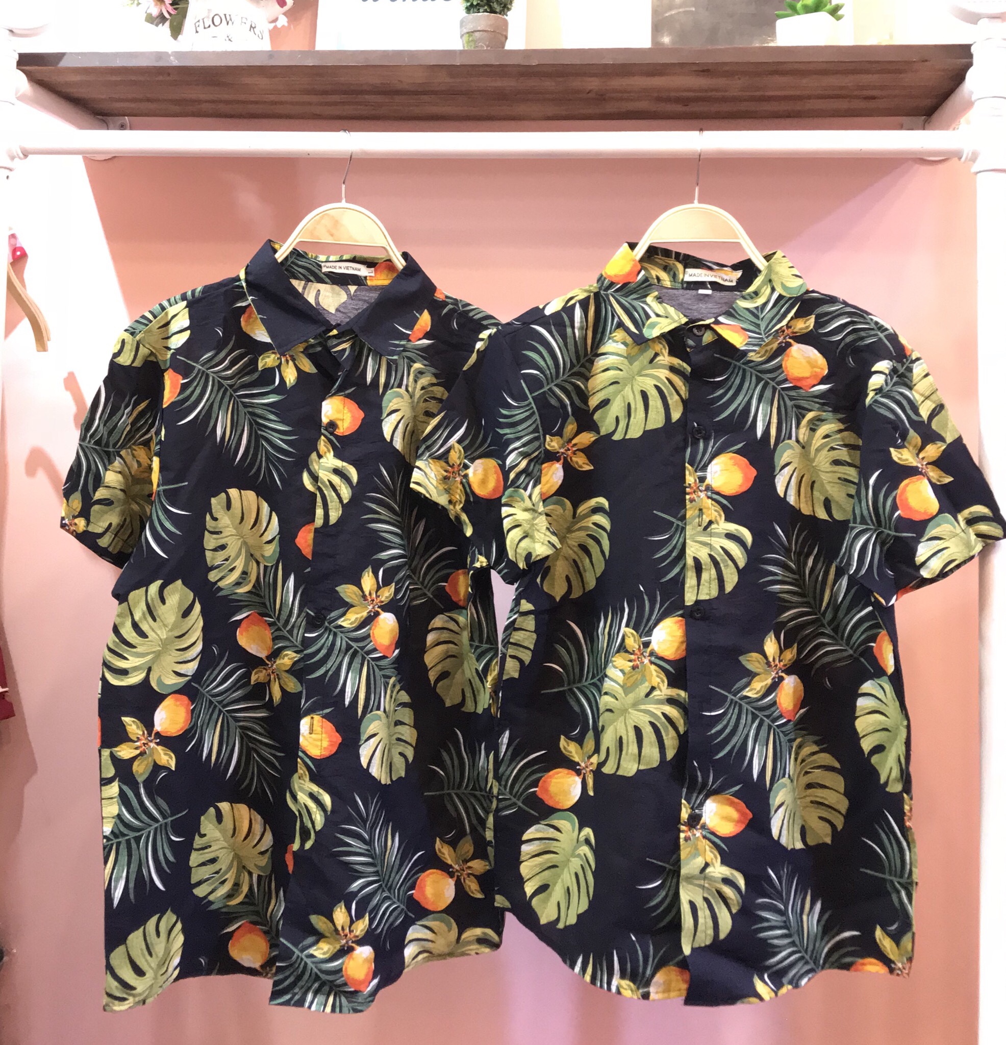 [HCM]Áo sơ mi Hawaii áo hoa lá cây áo đi biển vải kate đũi - ASM29