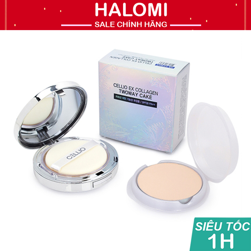 Phấn Phủ Cellio Hàn Quốc Chính Hãng 2 Lõi Phấn Siêu Mịn Dạng Nén